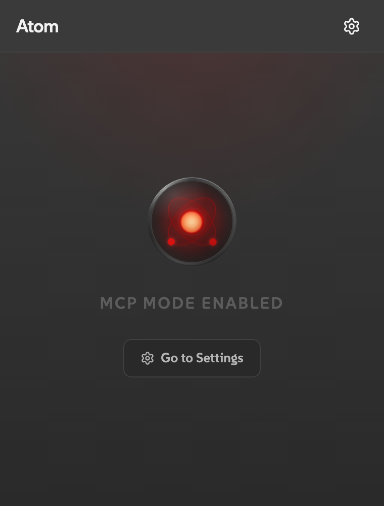 Atom MCP Mode overlay