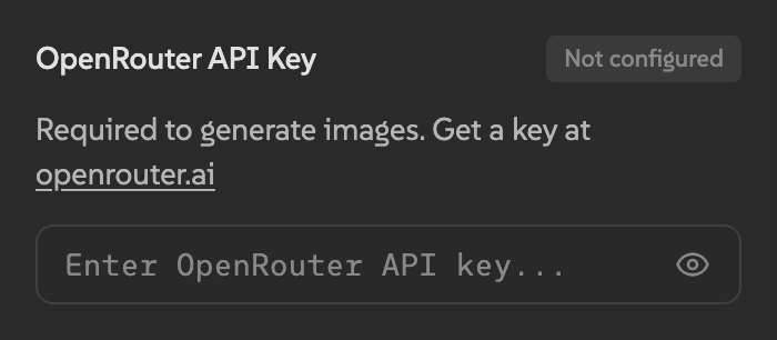 OpenRouter API key field in Atom Settings