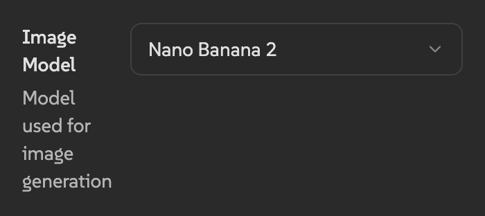 Image model dropdown in Atom Settings